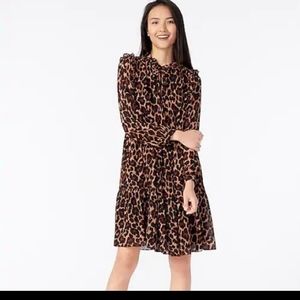 NWT J. Crew leopard tiered babydoll dress